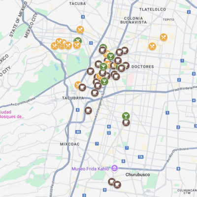 mexico city food and drink google map download